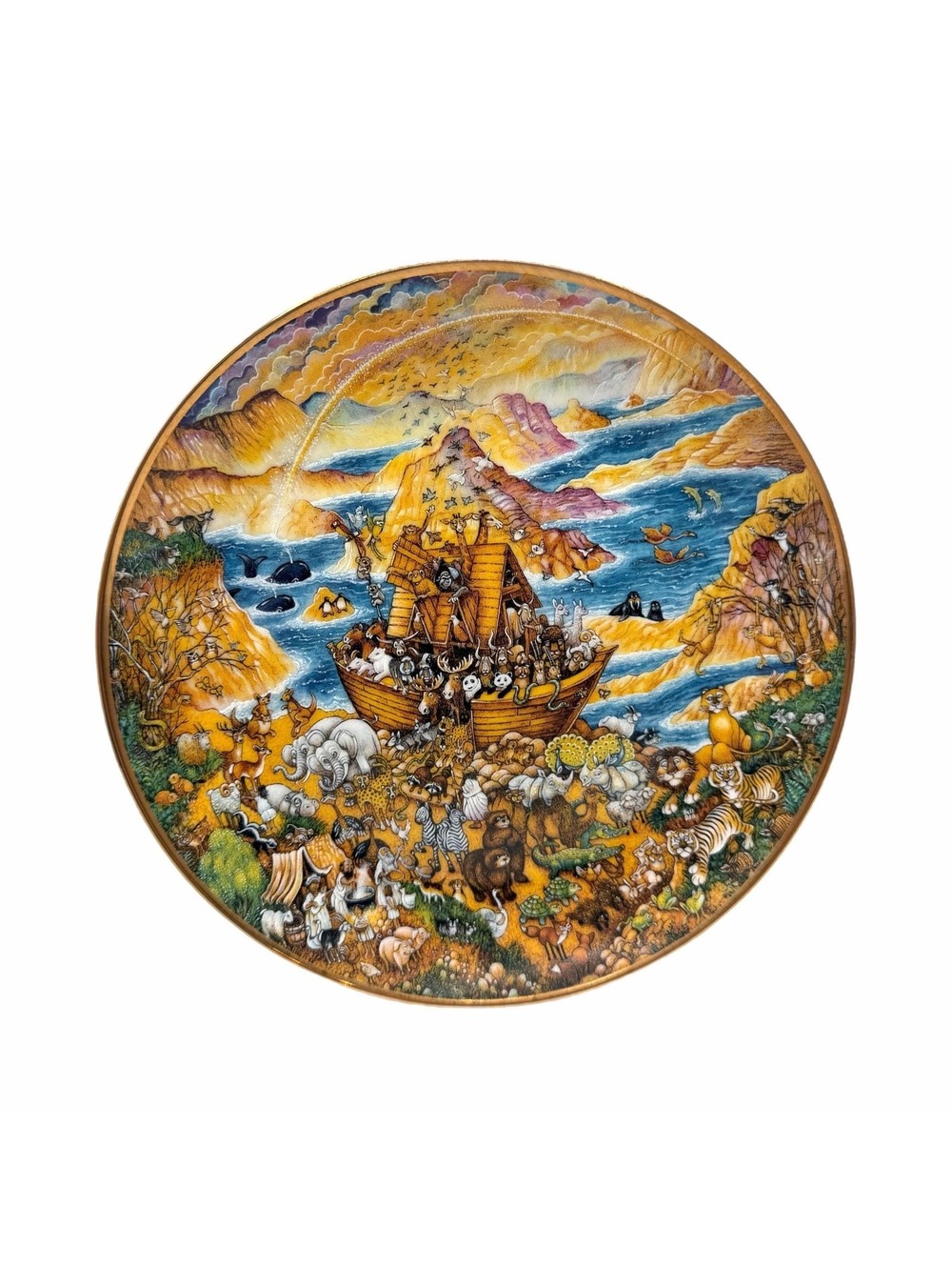Franklin Mint Two by Two 8” Collector Plate Bill Bell – Biblical Scenes Series